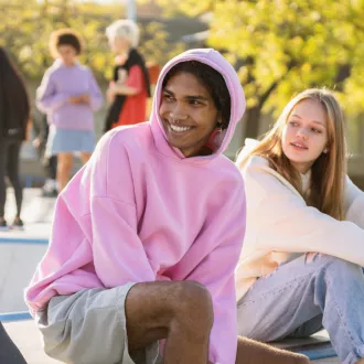 Young people at a skate park